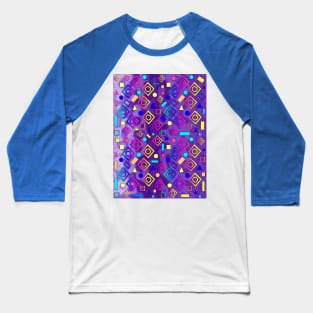 Geometric Shapes Purple Baseball T-Shirt